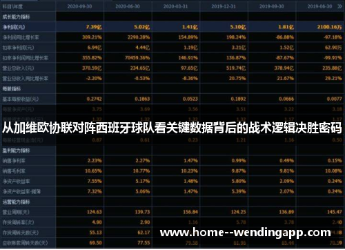 从加维欧协联对阵西班牙球队看关键数据背后的战术逻辑决胜密码 从加维欧协联对阵西班牙球队看关键数据背后的战术逻辑决胜密码